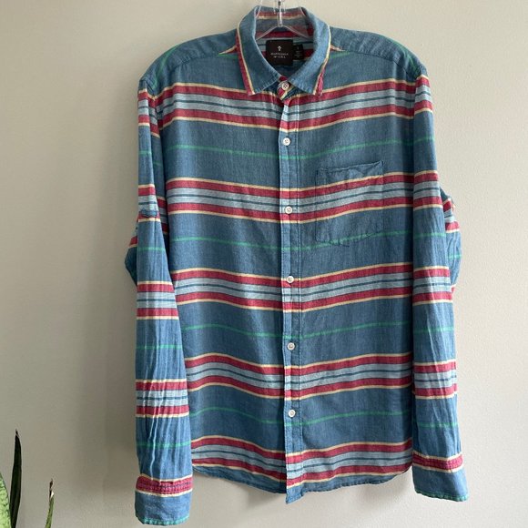 Hawkings McGill Mens S Long Sleeve Multicolor Button Down - Picture 1 of 6